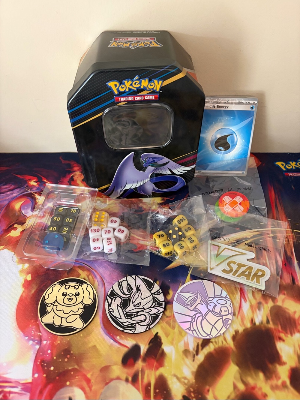 Pokémon Trading Card Game Tin with Accessories - Dice and Coins